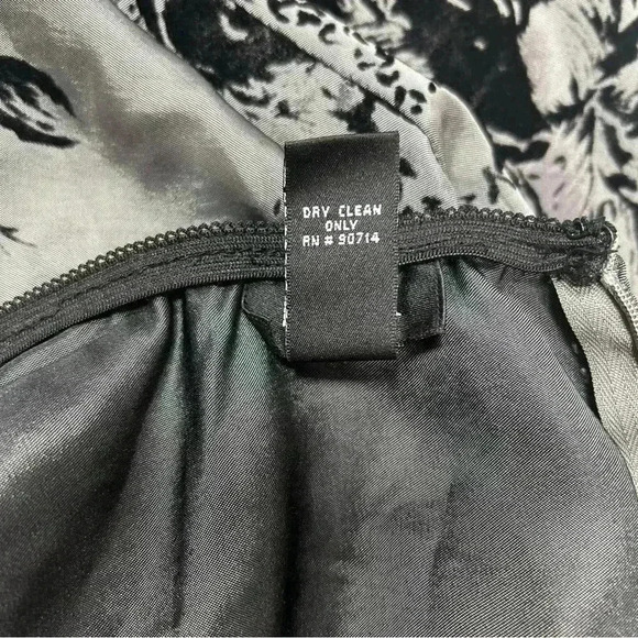 MSK Women's Holiday Party Silver Black Floral Velour A-Line Skirt Size Medium - Picture 11 of 15